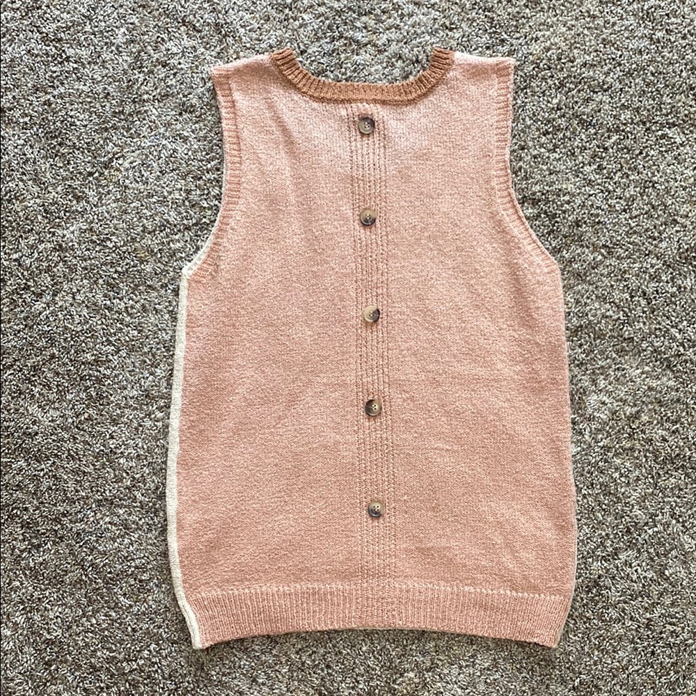 Blu Pepper Cream and Brown Sweater tank - Picture 3 of 4